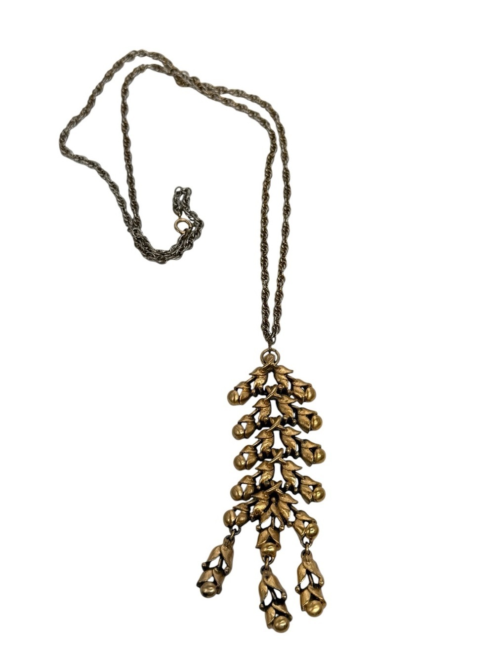 Tortolani Vintage-Style Gold Floral articulated pendant necklace